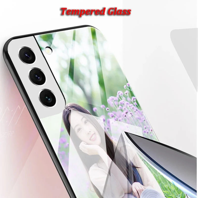 Customized Photo Tempered Glass Black Cover