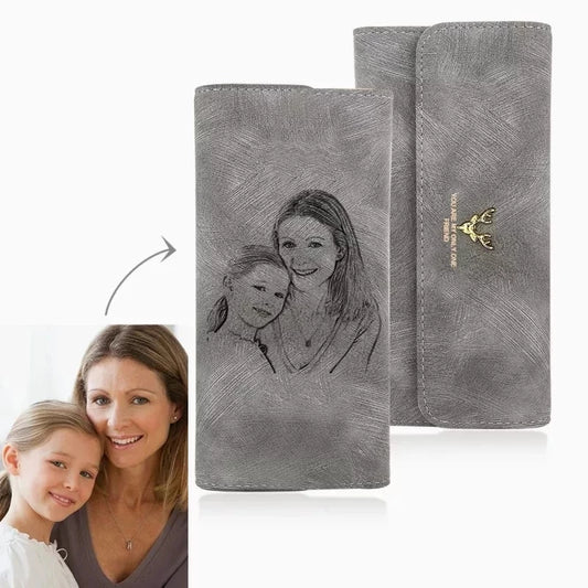 Customized Picture Engraving Trifold Wallet