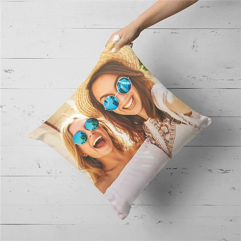 Customized Photo with Text Cushion Cover