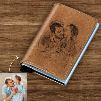 Customized Picture Engraving Credit Card Holder Wallet