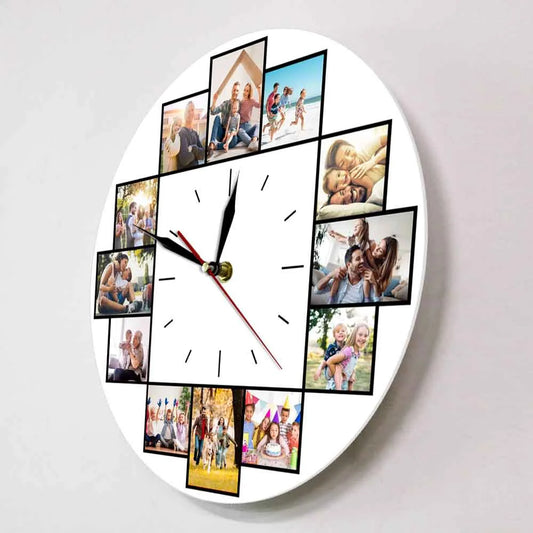 Customized Family Photos Collage Acrylic Printed Wall Clock