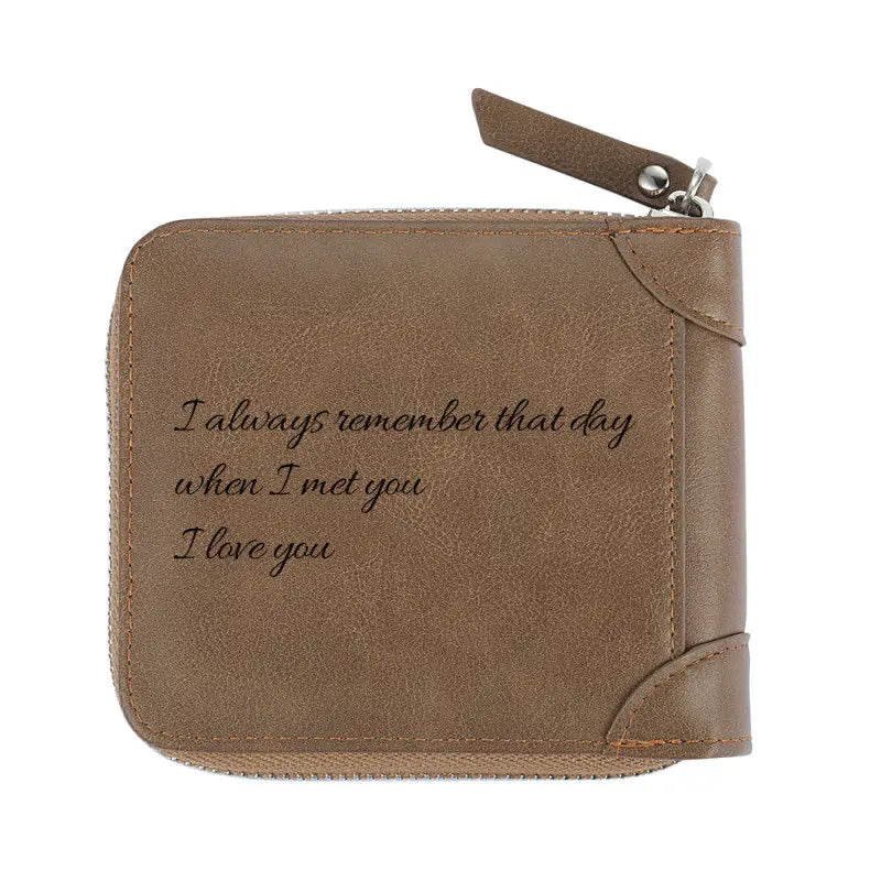 Customized Photo Engraved Zipper Wallet