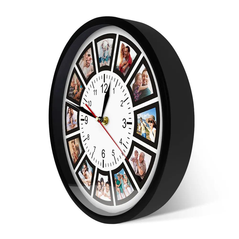 Customized 12 Photos Collage Wall Clock