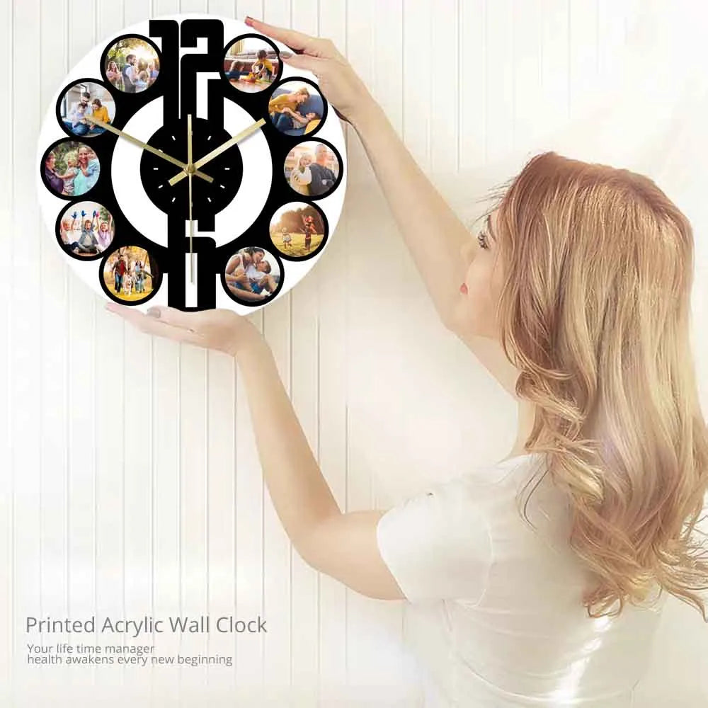 Customized Family Photos Wall Hanging Clock