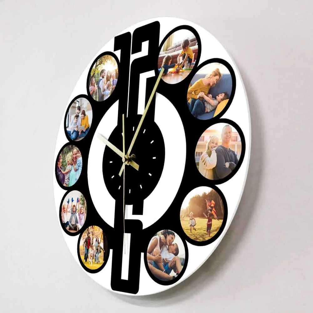 Customized Family Photos Wall Hanging Clock