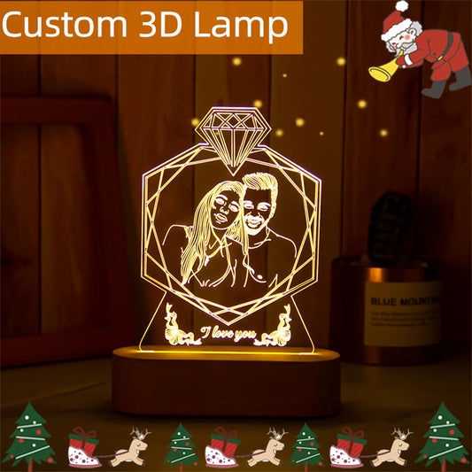 Customized Photo Text NightLight Acrylic Lamp