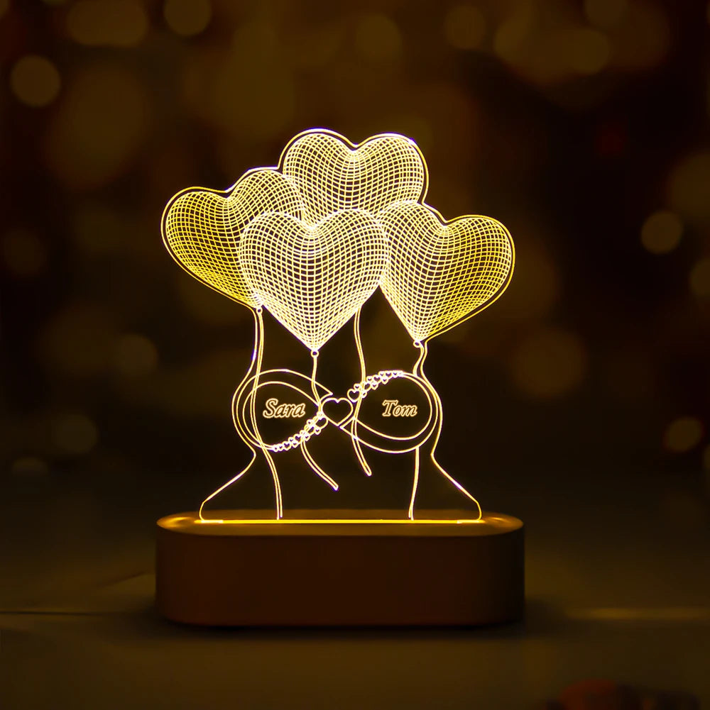 Customized Name Date 3D Lamp