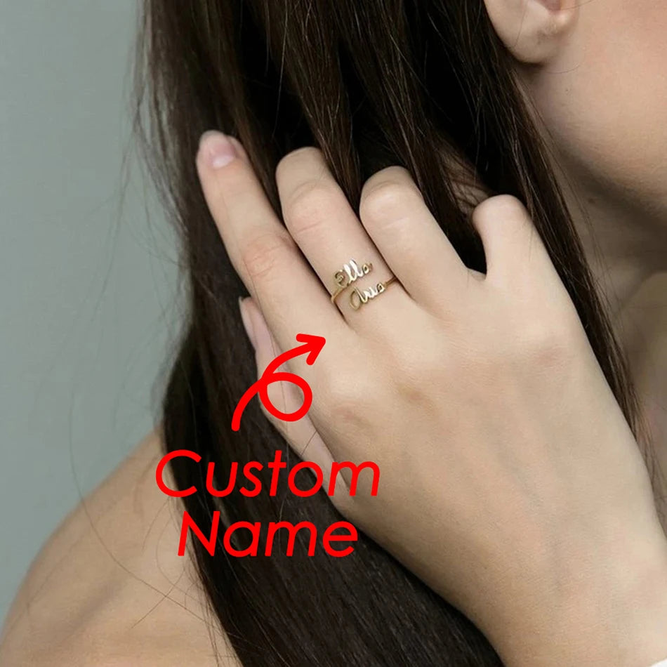 Customized 2 Name Rings