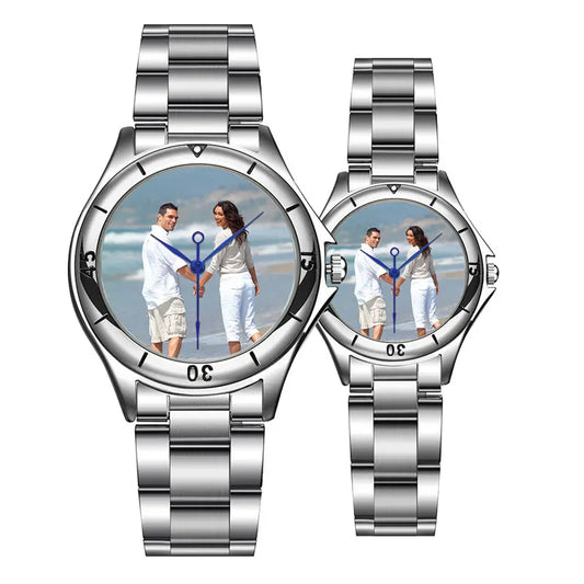 Customized Photo Print couple watch set