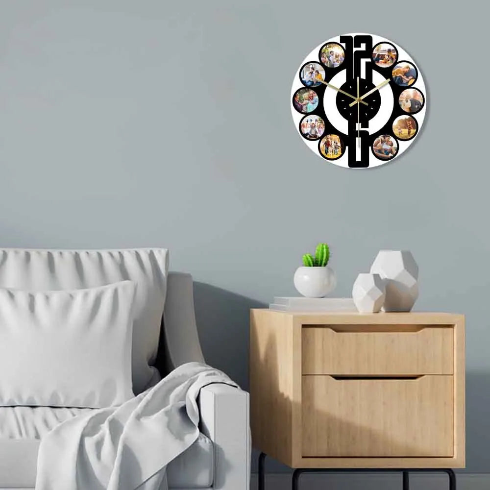 Customized Family Photos Wall Hanging Clock