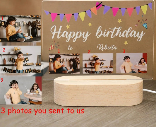 Customized Acrylic Plaque with Photos LED Lamp