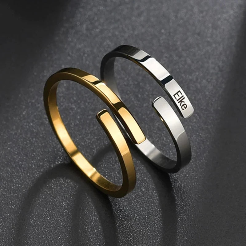 Customized Engraved Couple Rings