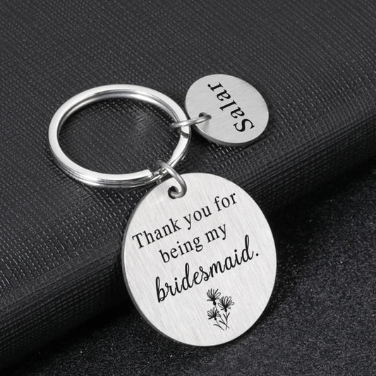 Customized Engraved Name Message Keychain - Round