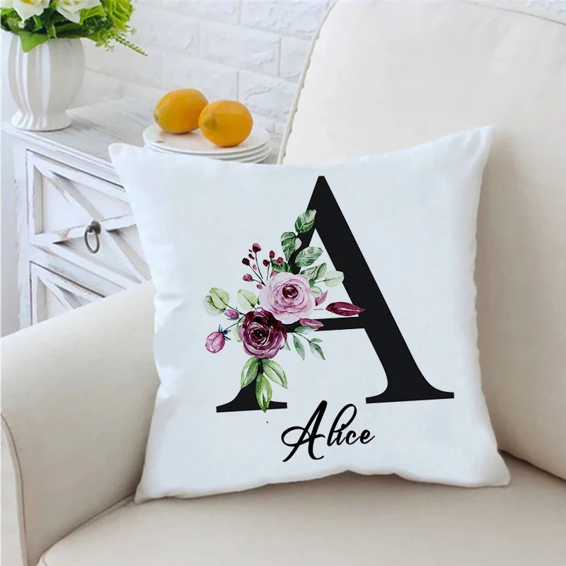 Customized Initial with Name Cushion Cover