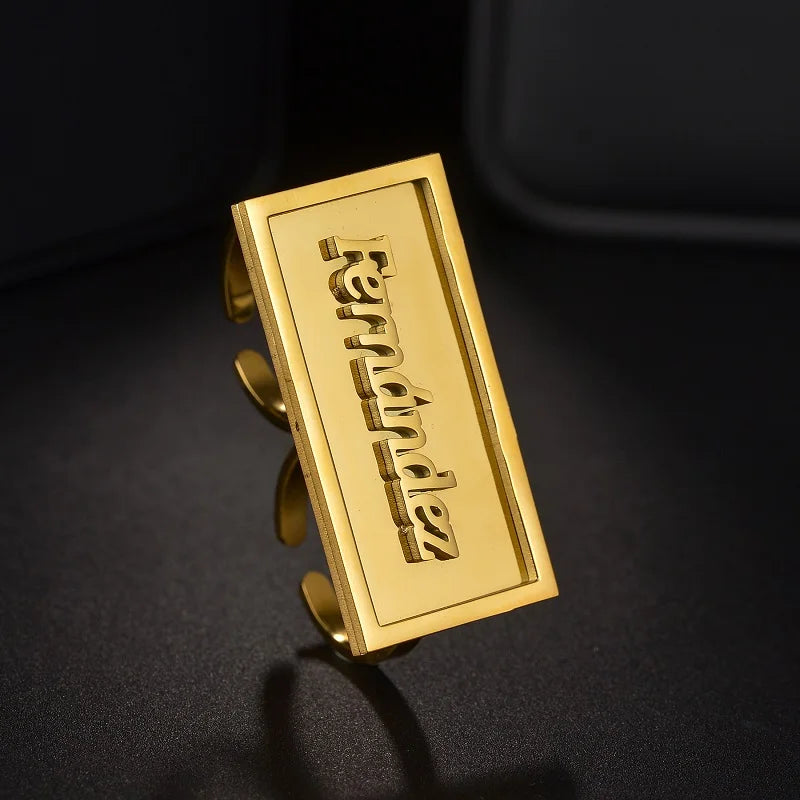 Customized Double Thick Plated Name Rings