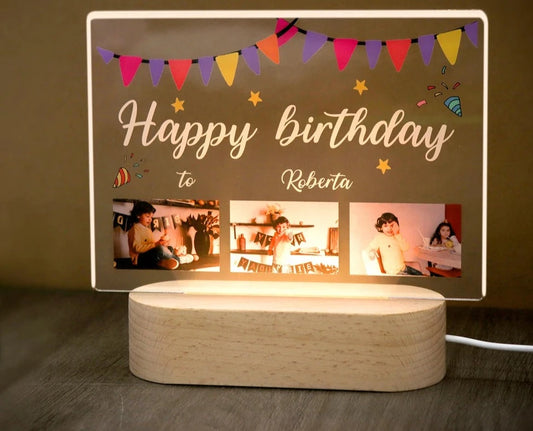 Customized Acrylic Plaque with Photos LED Lamp