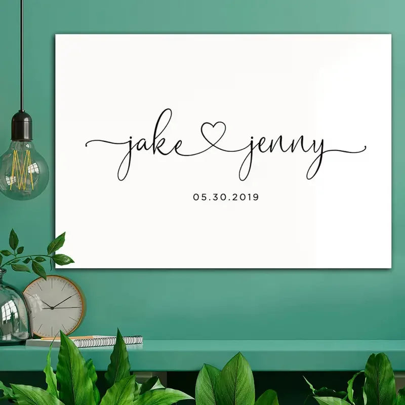 Custom Couples Name Date Wall Art