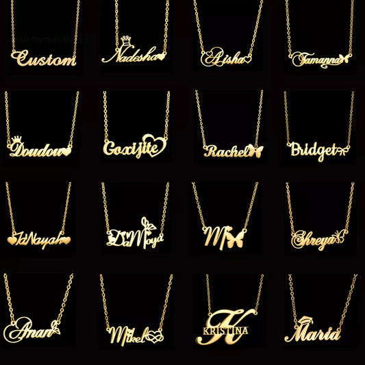 Customized Name Stainless Steel Necklace - Rose Gold