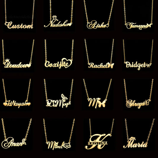 Customized Name Stainless Steel Necklace - Gold
