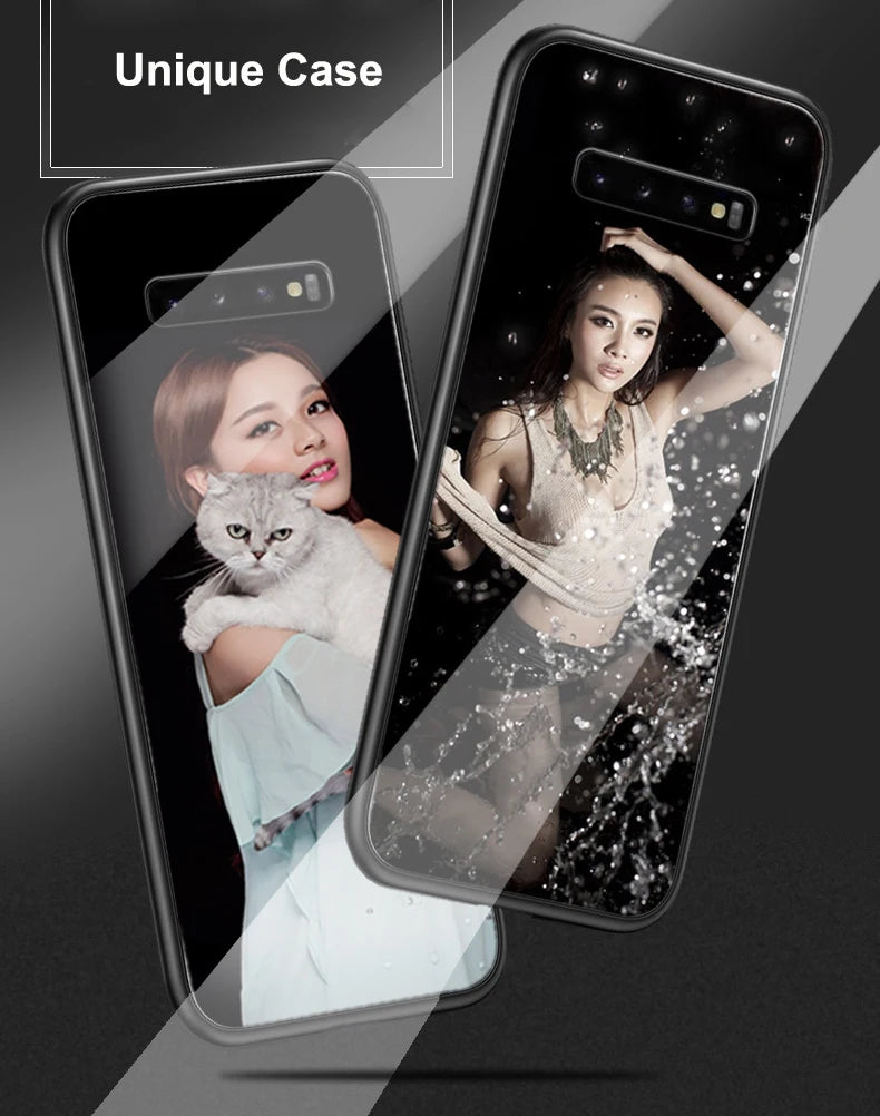 Customized Photo Tempered Glass Black Cover