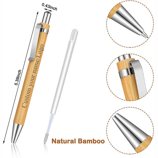 Customized Name Printed Bamboo Pen