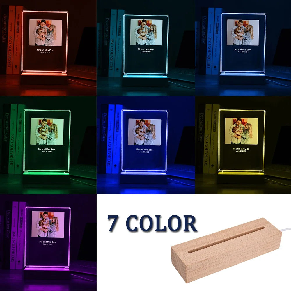 CustomIized Pet Photo Frame 3D Acrylic Lamp