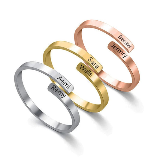 Customized Engraved Couple Rings