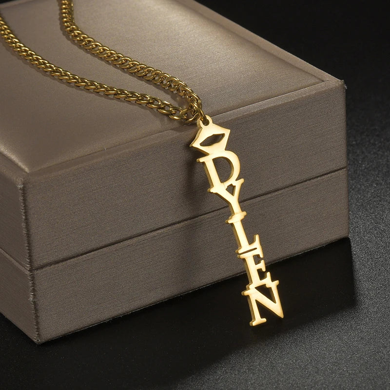 Customized Vertical Name Necklace