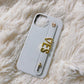 CustomizedMetal Gold Name Wristband Leather Phone Cover - Rose Pnk