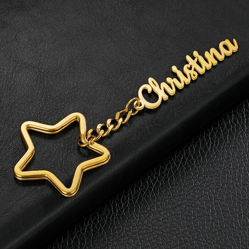 Customized Star Shape Name Key Chain