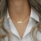 18K Gold Plated Rectangular Customized Name Necklace