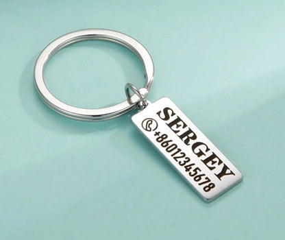 Customized Rectangular Name Keychain