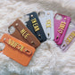 CustomizedMetal Gold Name Wristband Leather Phone Cover - Light Purple