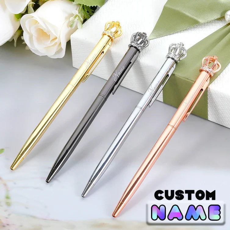 Customized Name Engraved Crown Shape Pen