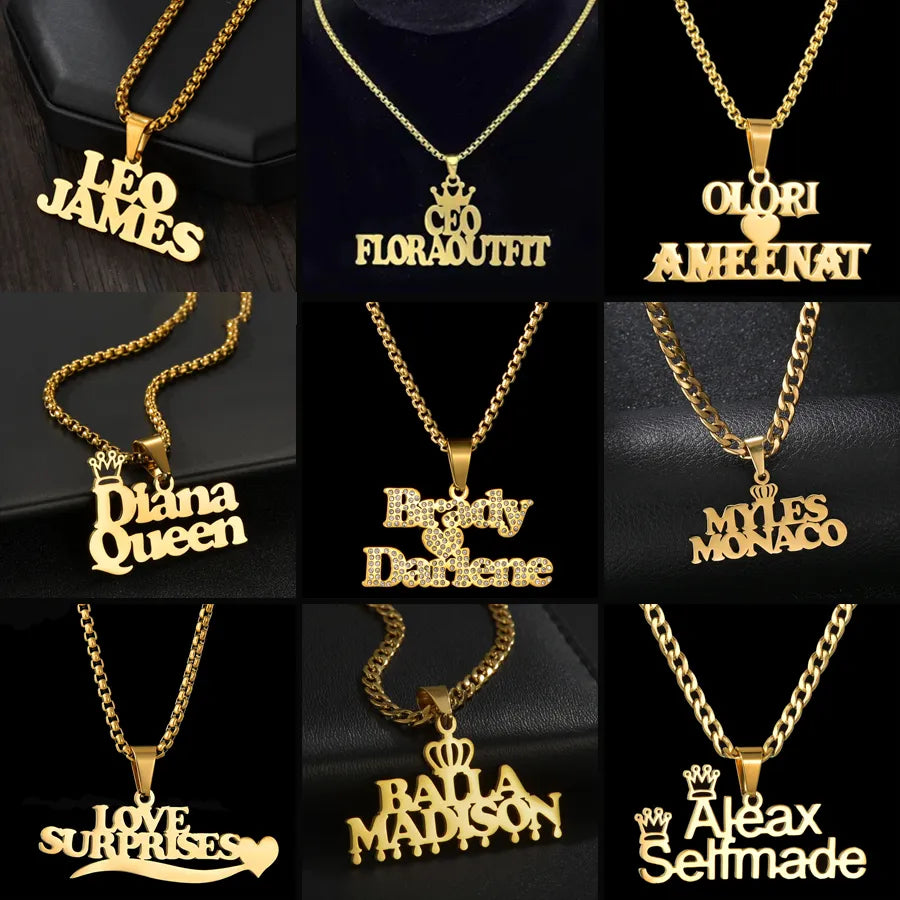 Customized Names Necklace for Men & Women - Gold