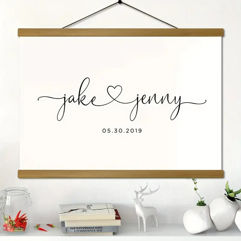 Custom Couples Name Date Wall Art